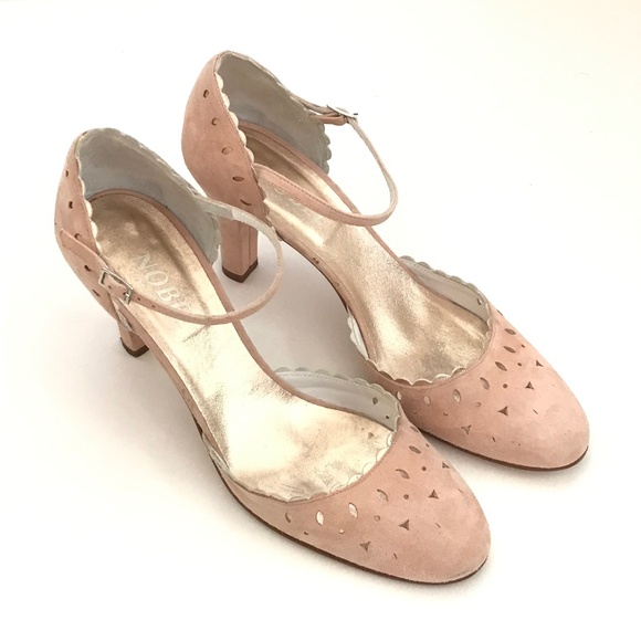 NOBEL Suede Heels Blush Pink Made in Italy Vintage Women’s Size 9 39.5 - Picture 1 of 16